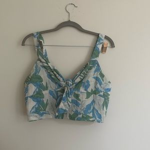 2-piece green, blue, white floral set